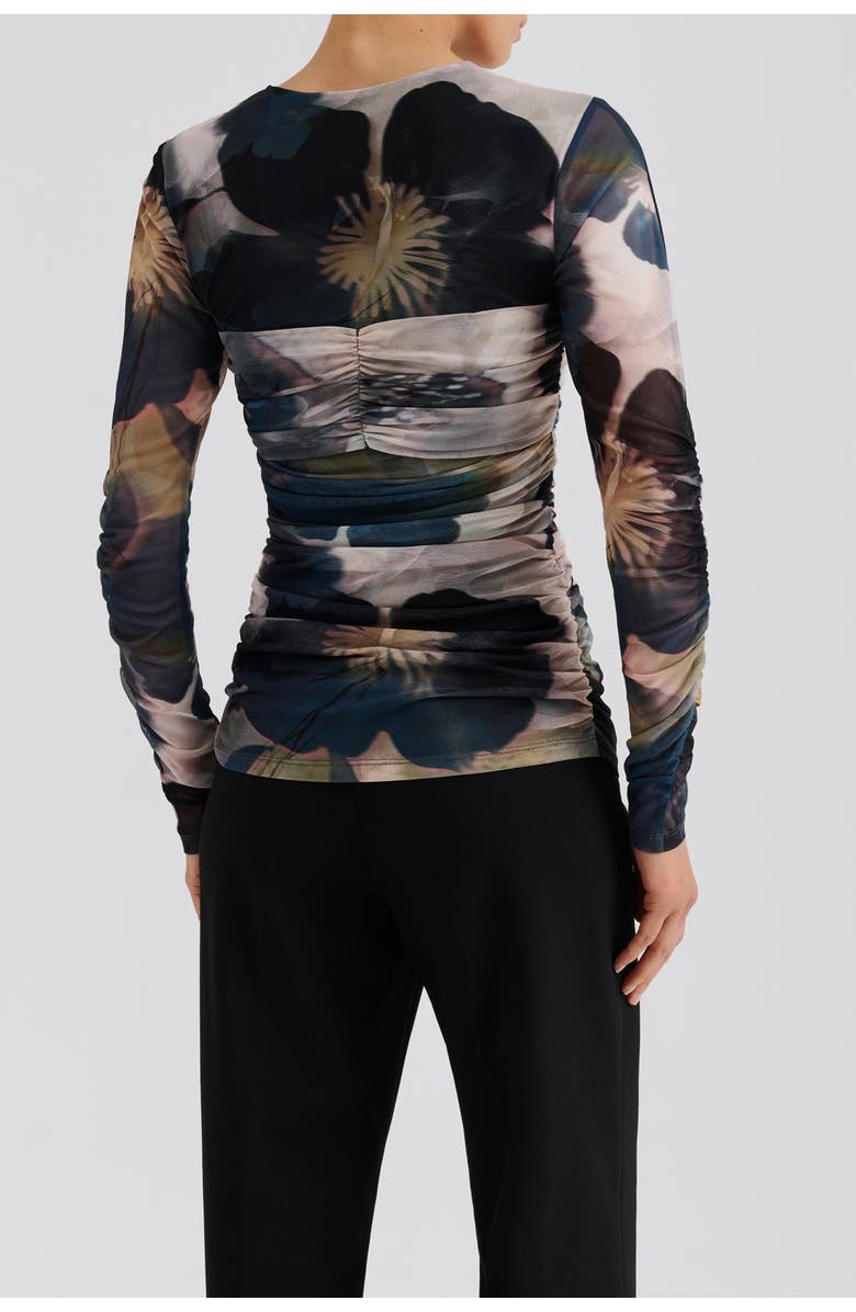 Malina Elionora Sheer Jersey Long Sleeve Top, Alternate, color, Dusty Poppy