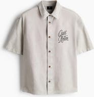 H&M Relaxed-Fit Short-Sleeved Cotton Shirt
