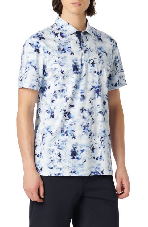 Hendrix Digital Watercolor Print Pima Cotton Polo