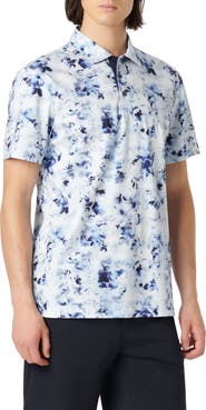 Bugatchi Hendrix Digital Watercolor Print Pima Cotton Polo