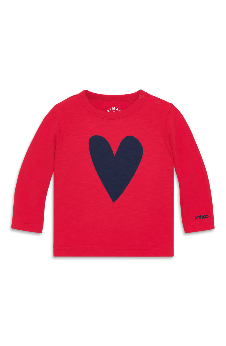 Primary Baby Long Sleeve Heart Tee, Main, color, Lollipop Navy