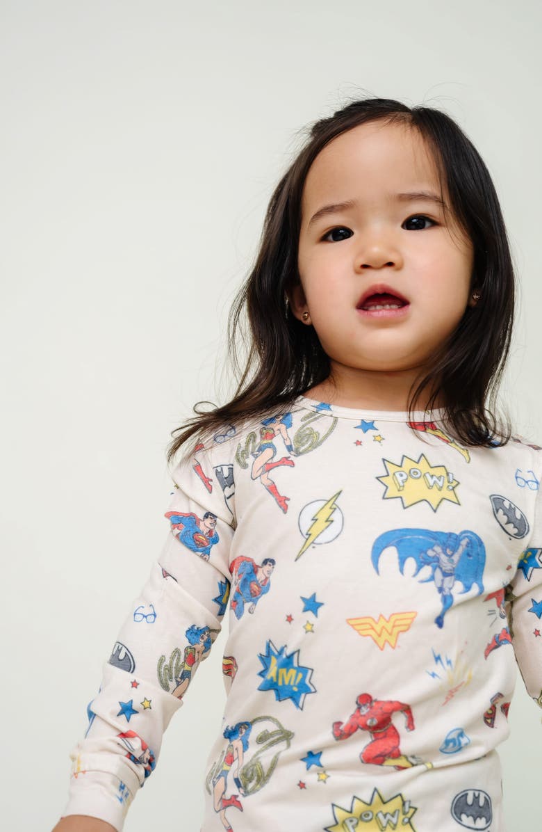 Copper Pearl x Justice League Fitted Two-Piece Pajamas, Alternate, color, Light Beige