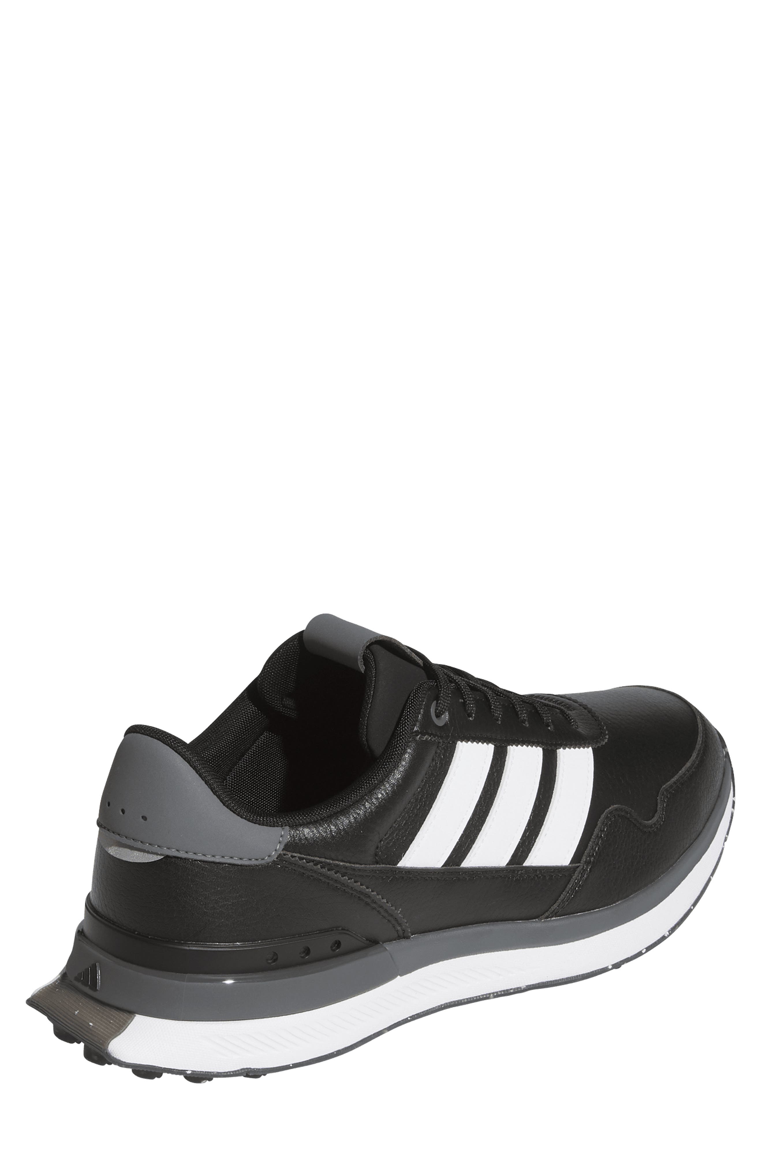adidas Gender Inclusive S2G 26 Leather Waterproof Spikeless Golf Shoe, Alternate, color, Core Black/ White/ Grey Four