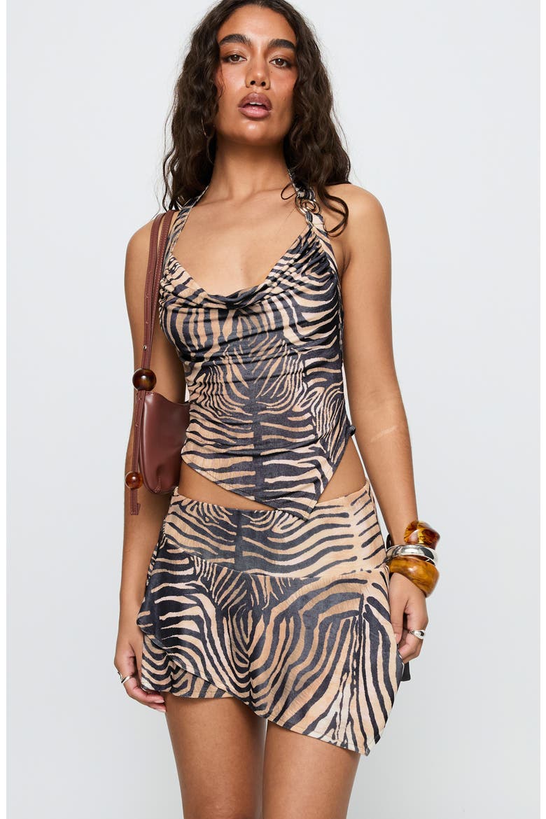 Where Were You Tiger Print Miniskirt, Alternate, color, TIGER