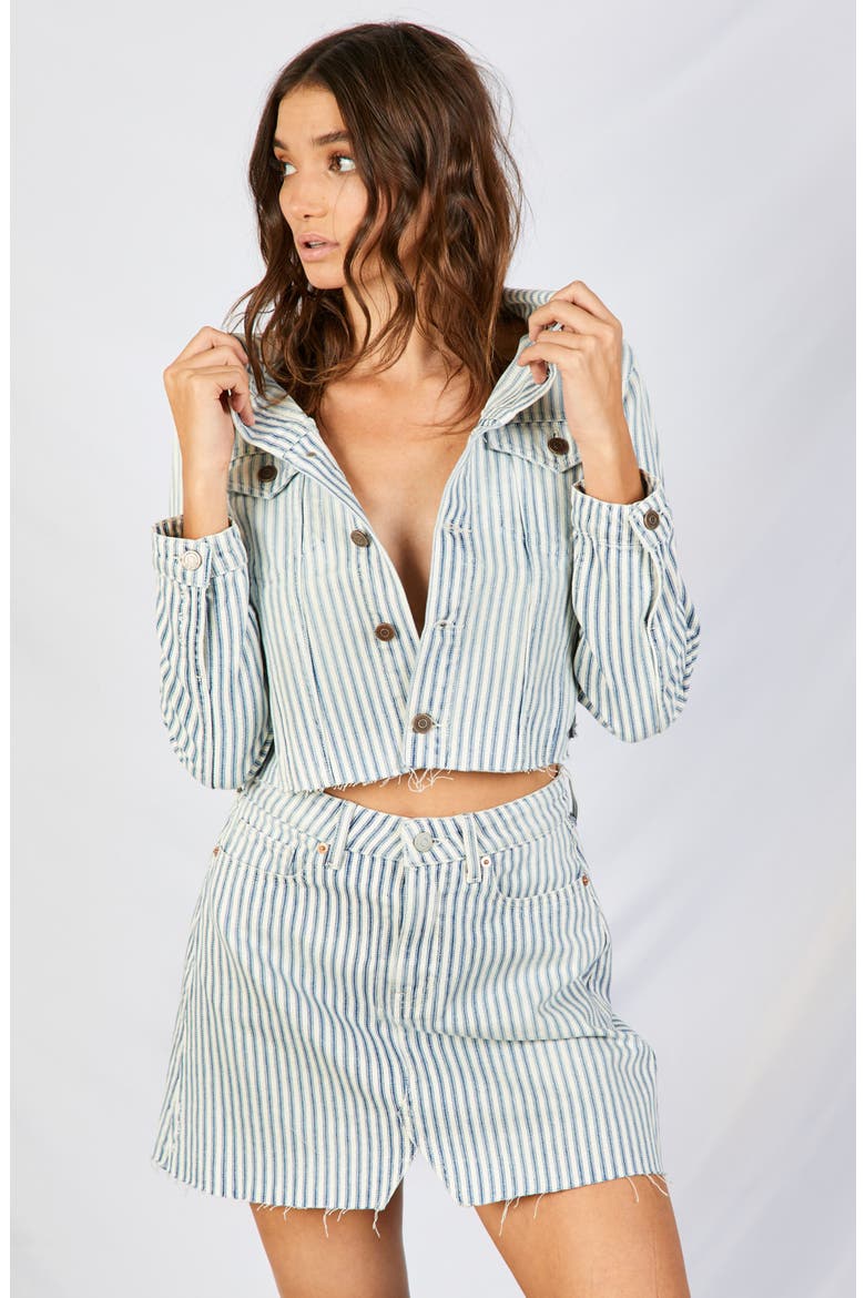 ETICA Lennox Crop Denim Jacket, Alternate, color, MALIBU