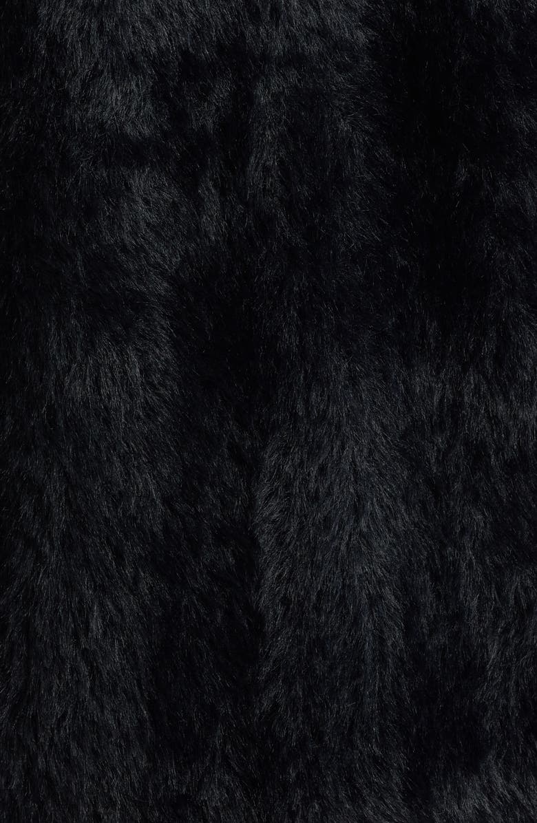 BOILER ROOM Hairy Faux Fur Cardigan, Alternate, color, Black