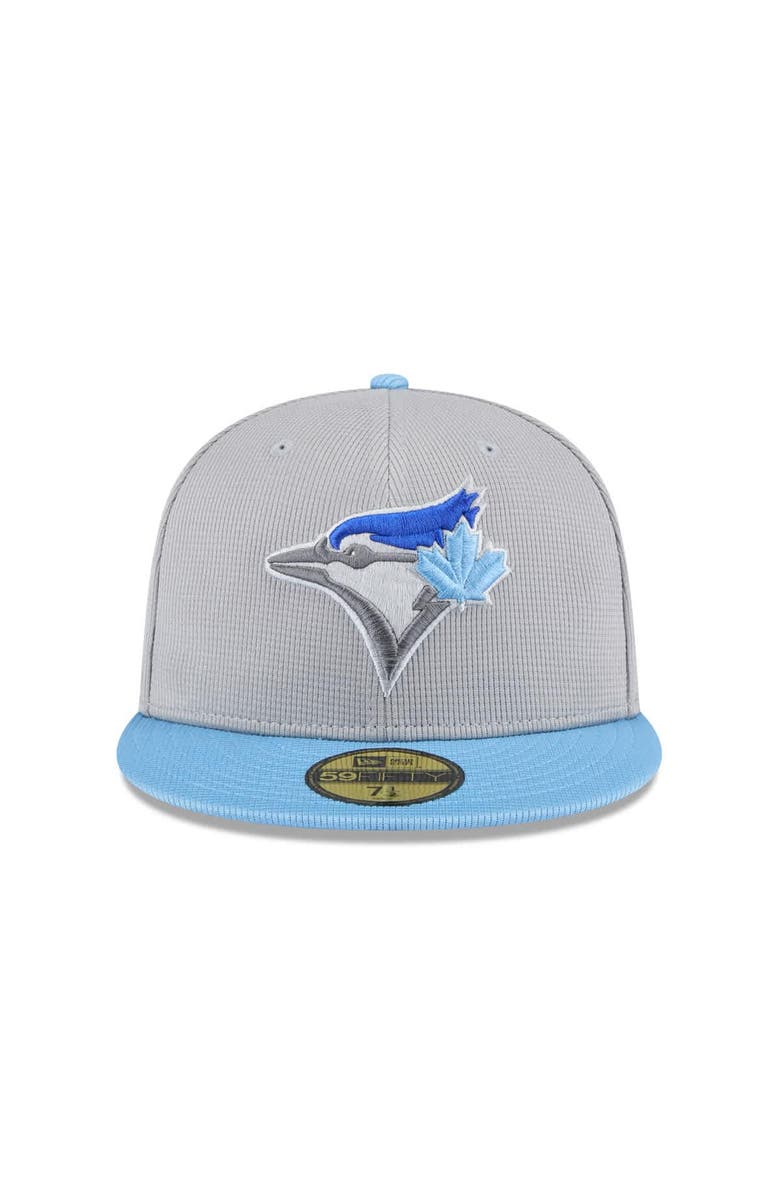 New Era Men's New Era  Gray/Powder Blue Toronto Blue Jays 2025 Batting Practice 59FIFTY Fitted Hat, Alternate, color, 