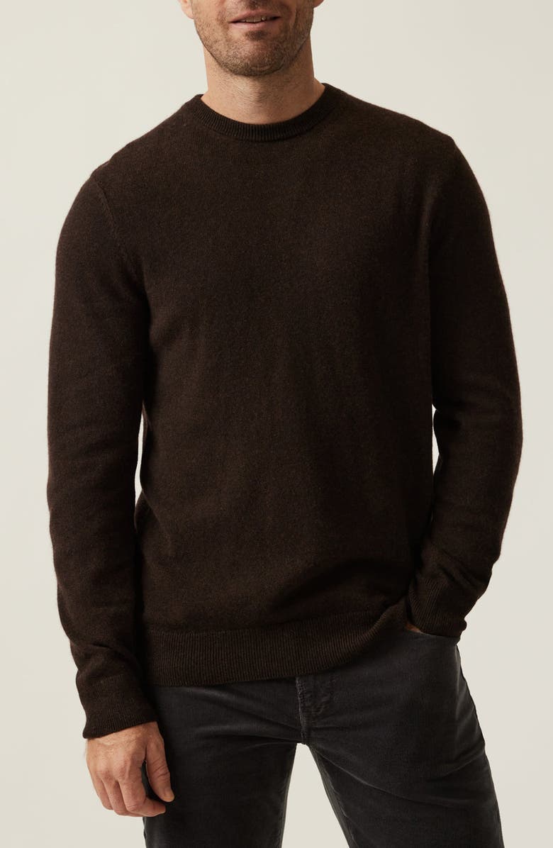 34 Heritage Cashmere, Silk & Wool Crewneck Sweater, Main, color, Brown