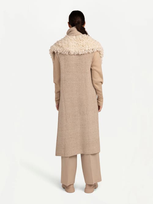 Gobi Mongolian Cashmere Loop Stitched Cashmere Vest In Warm Grey