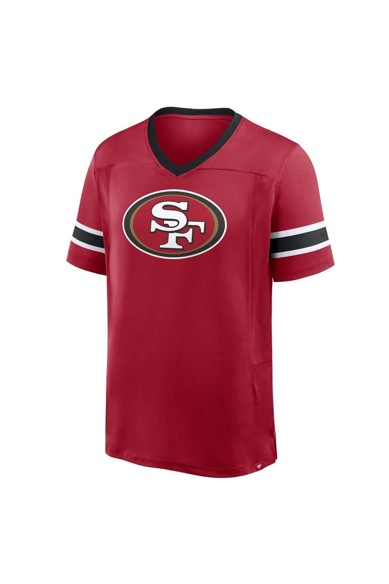 Men's Fanatics Scarlet San Francisco 49ers Hometown Premium Hashmark V-Neck T-Shirt, Alternate, color, Scarlet