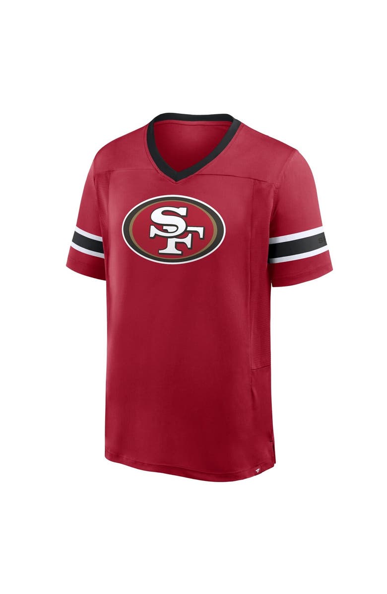 FANATICS Men's Fanatics Scarlet San Francisco 49ers Hometown Premium Hashmark V-Neck T-Shirt, Alternate, color, Scarlet