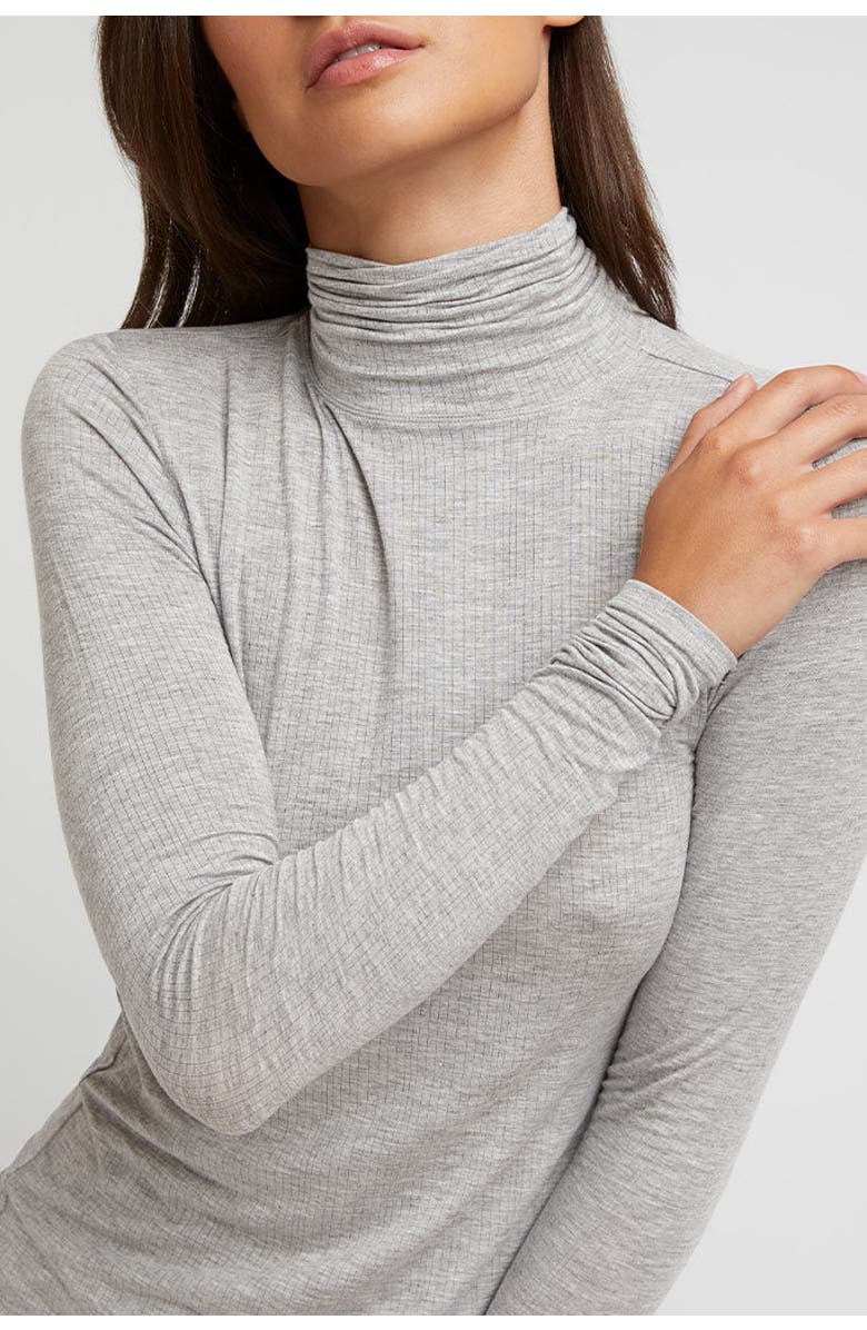 Negative Underwear Whipped Turtleneck, Alternate, color, Heather Grey