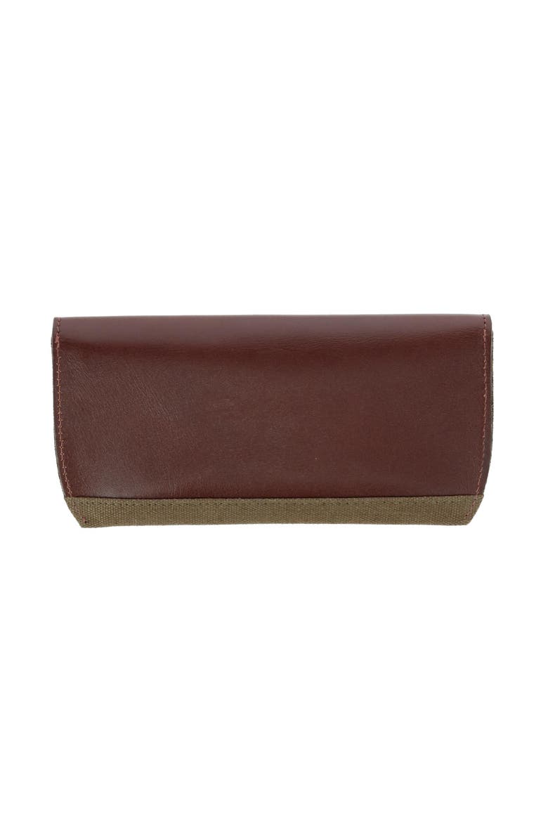 Trafalgar Charing Cross Leather and Canvas Snap Glasses Case, Alternate, color, 