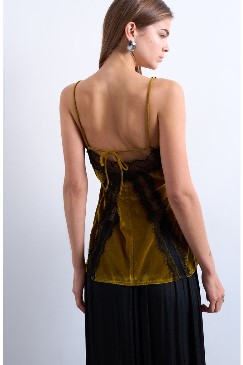 Velvet & Lace Camisole, Alternate, color, OLIVE