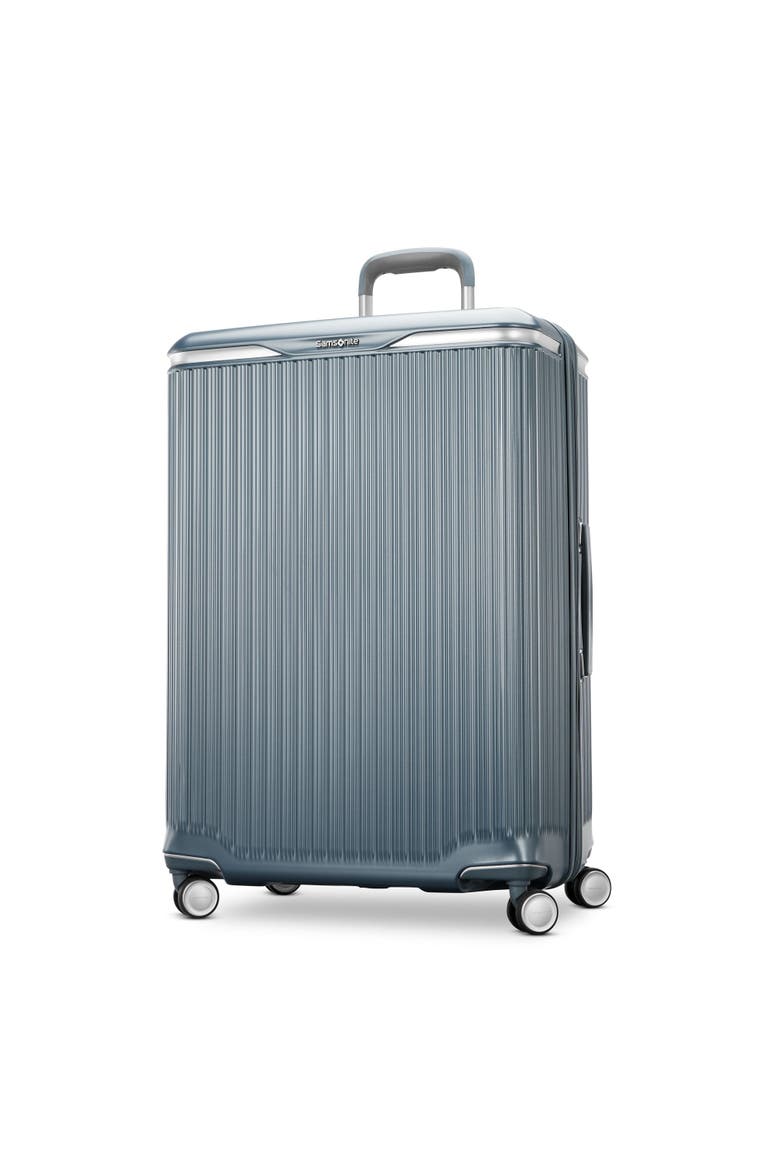 Silhouette 18 Hardside Expandable 30" Checked Spinner Luggage, Main, color, Slate Blue