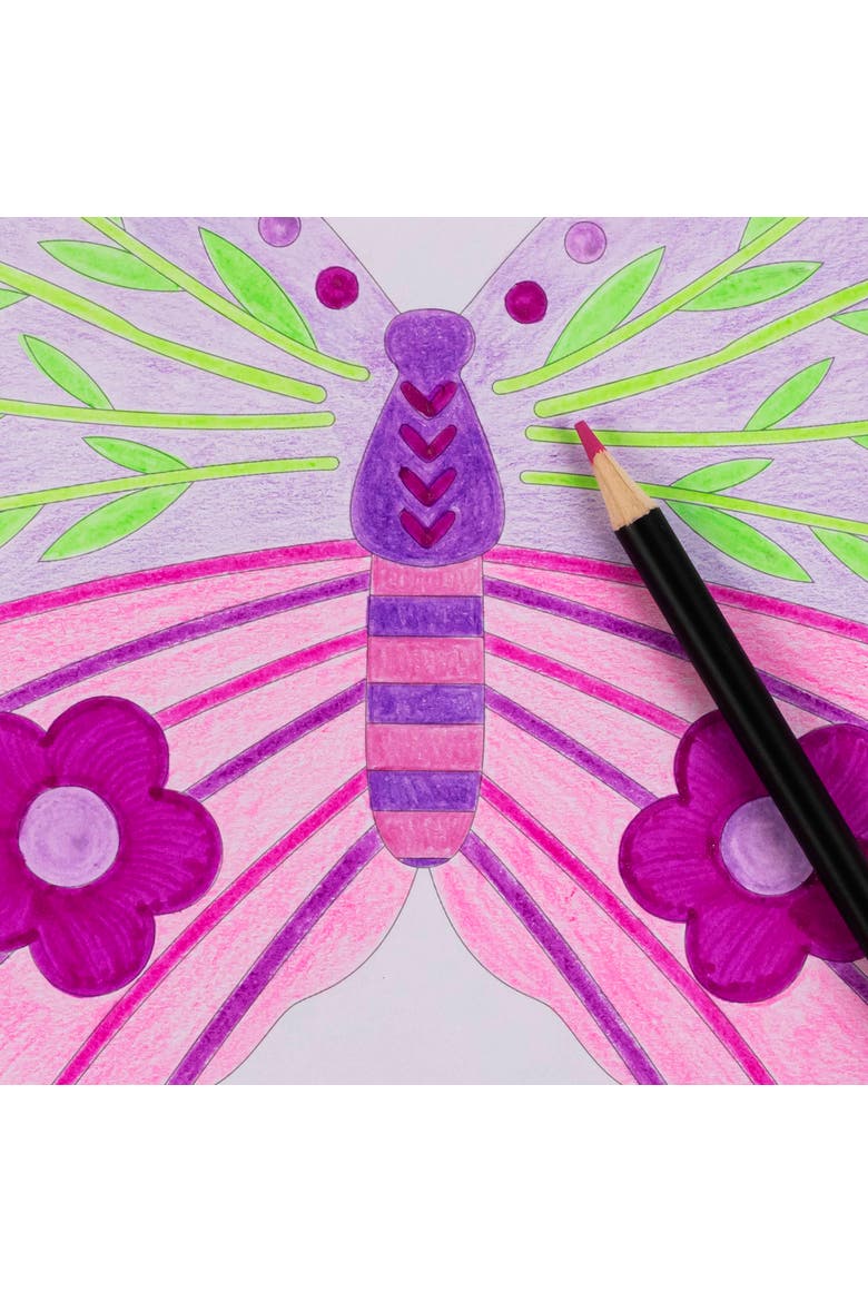 Vivid by Brea Reese Mixed Media Coloring Pad, Butterfly, 24 Shaped Sheets, Alternate, color, Multicolored