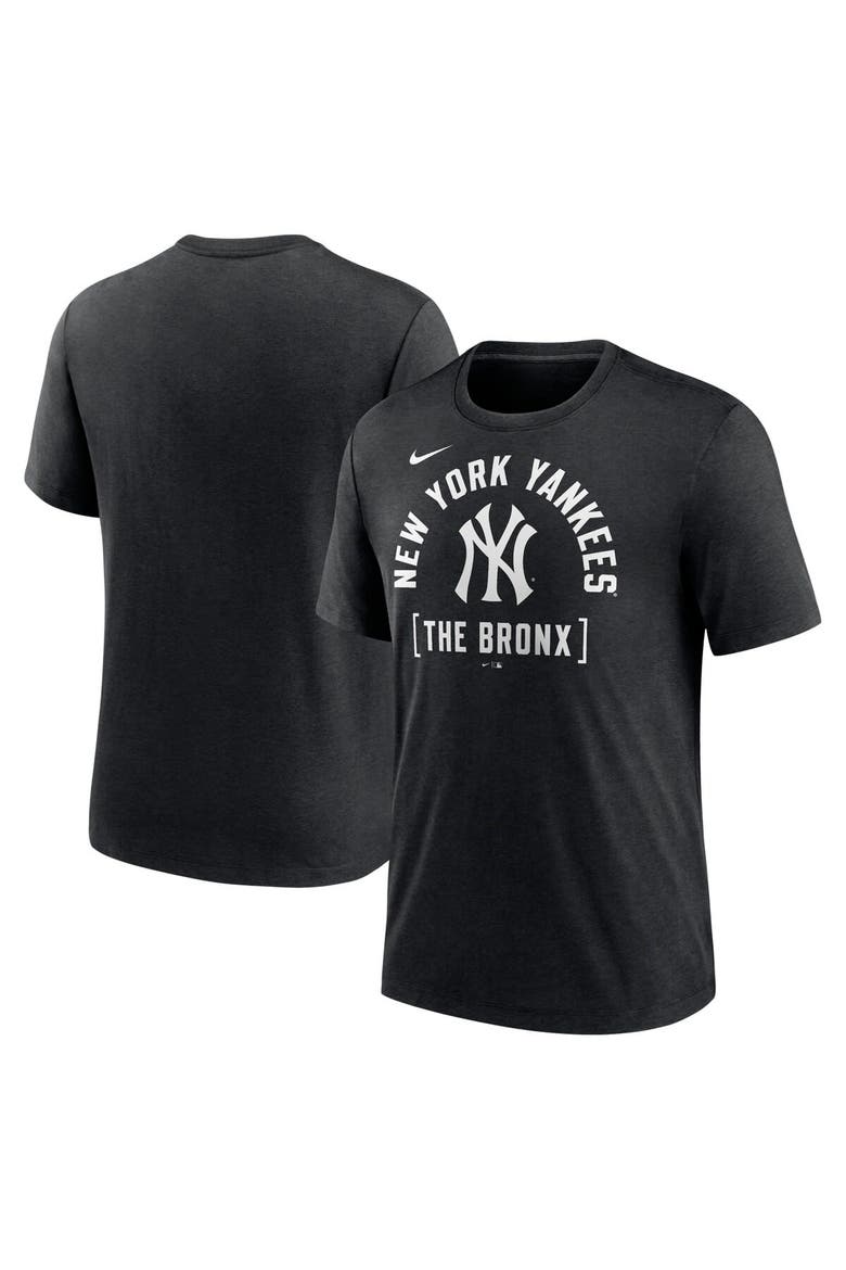 Men's Nike Heather Black New York Yankees Swing Big Tri-Blend T-Shirt, Main, color, Heather Black