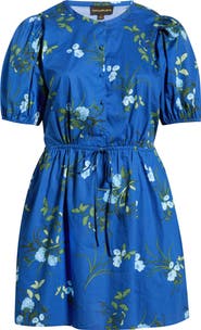 SUGARLIPS Sendra Floral Alba Drawstring Waist Cotton Minidress