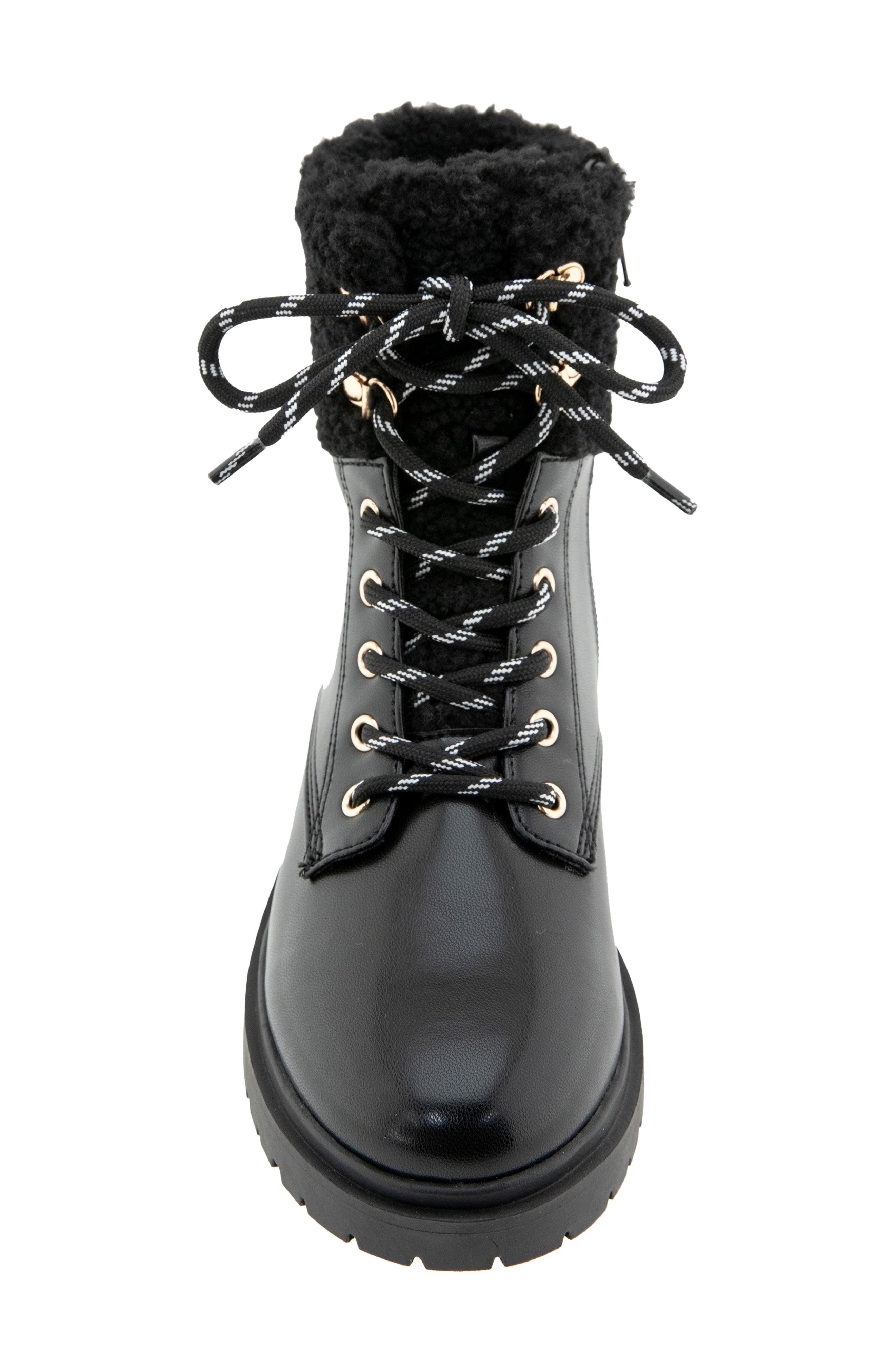 Morli Faux Shearling Boot, Alternate, color, BLACK