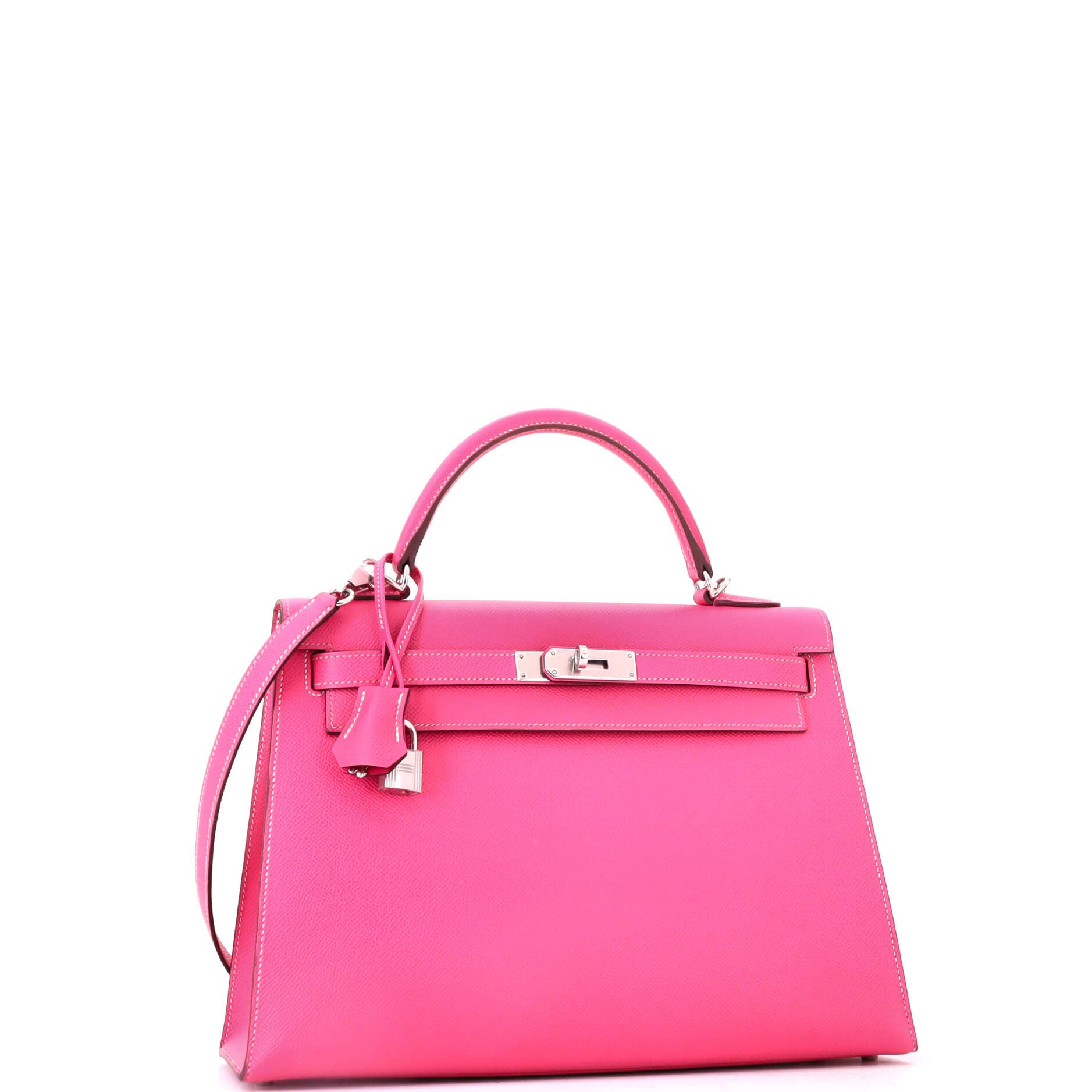 Kelly Handbag Pink Epsom with Palladium Hardware 32, Alternate, color, Pink