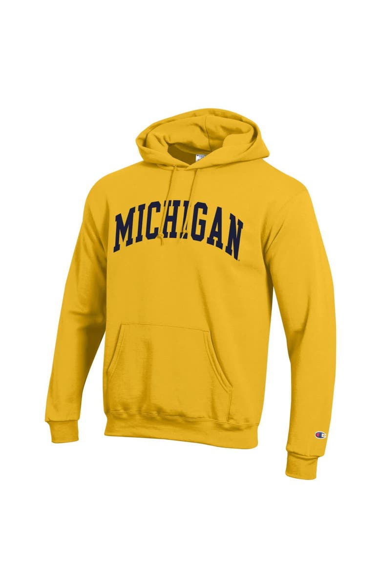 Champion Men's Champion  Maize Michigan Wolverines Basic Arch Fleece Pullover Hoodie, Alternate, color, Maize