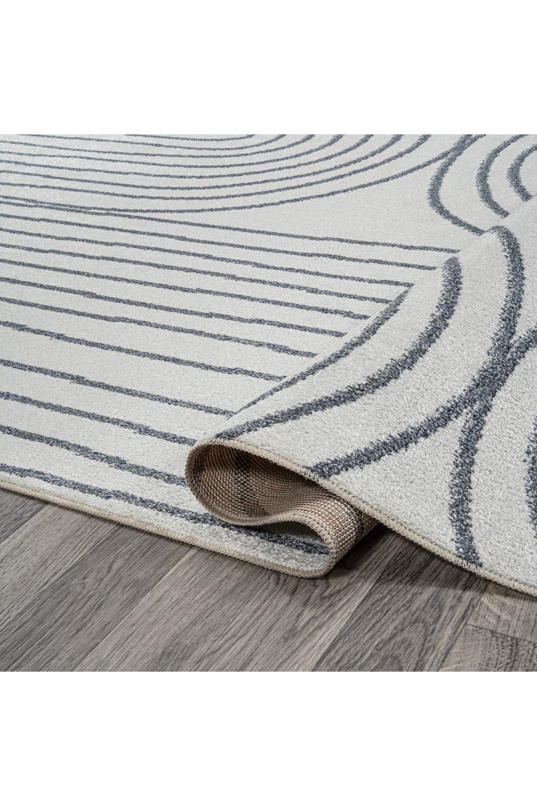 Doodle Contemporary Glam Geometric Machine-Washable Area Rug, Alternate, color, Cream/Dark Gray