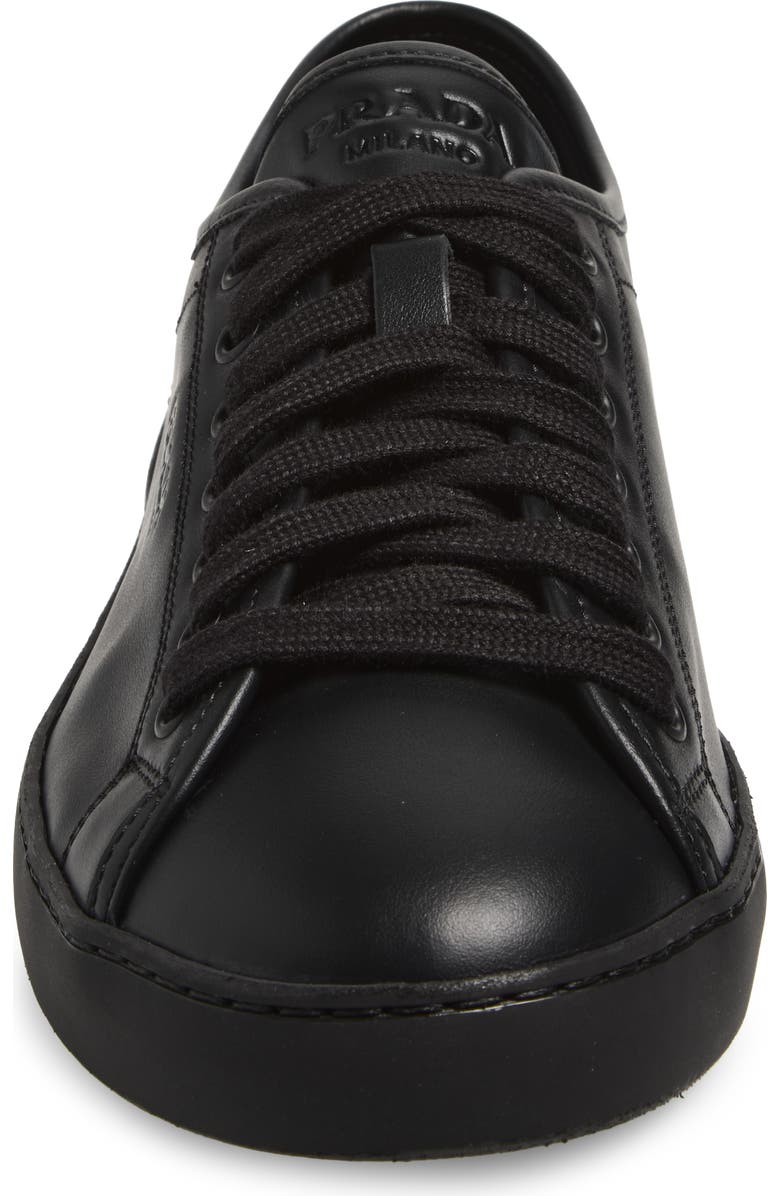 Prada Smooth Sneaker, Alternate, color, Nero