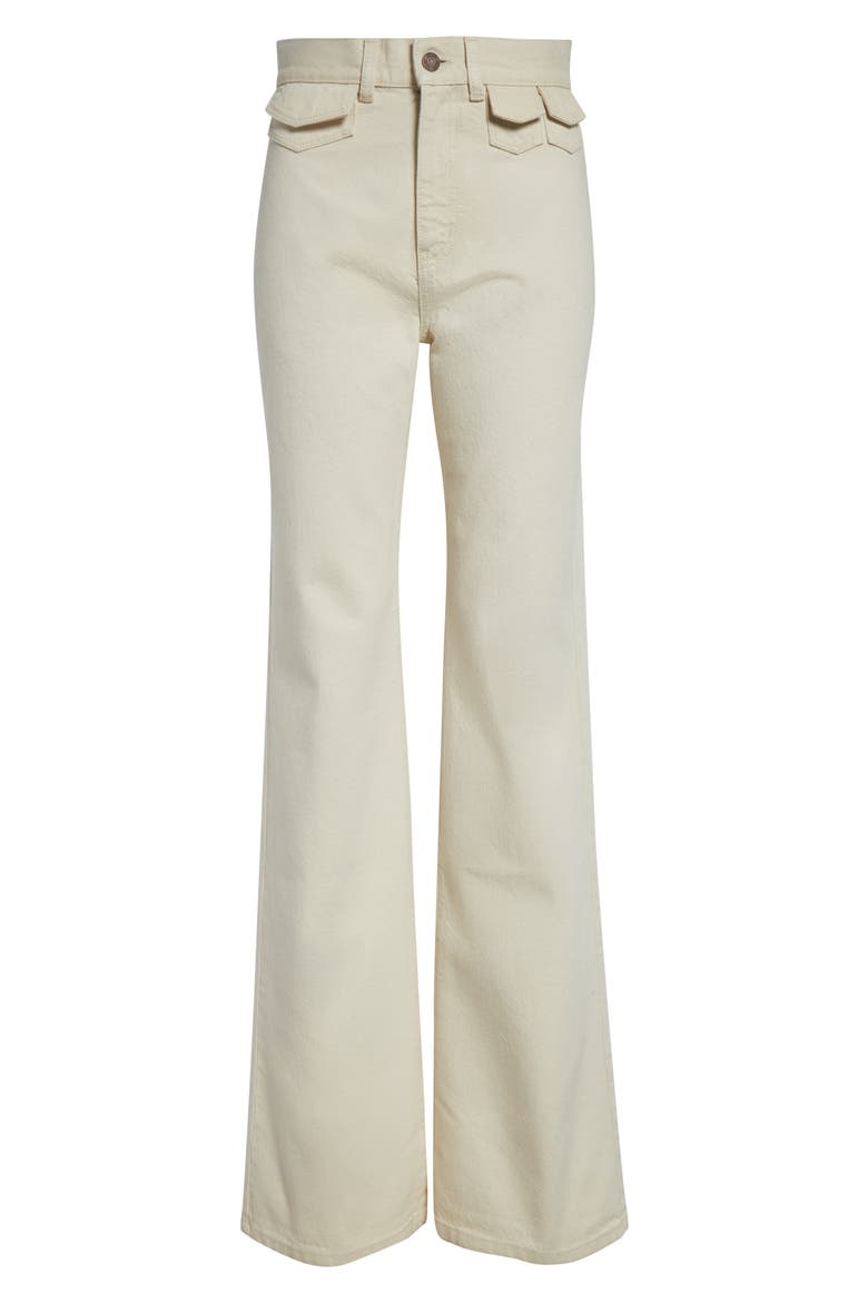 Pineapple Charm High Waist Twill Pants, Alternate, color, EDEN WHITE