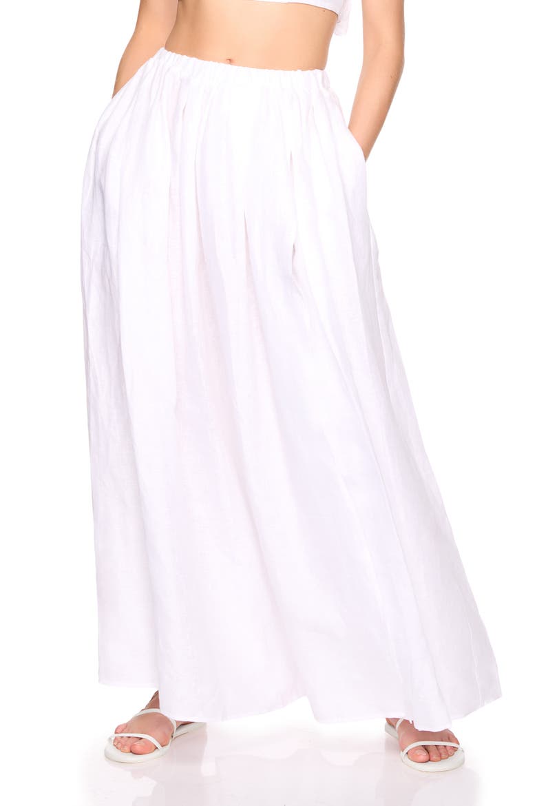 Wrap Linen Maxi Skirt, Main, color, SUGAR