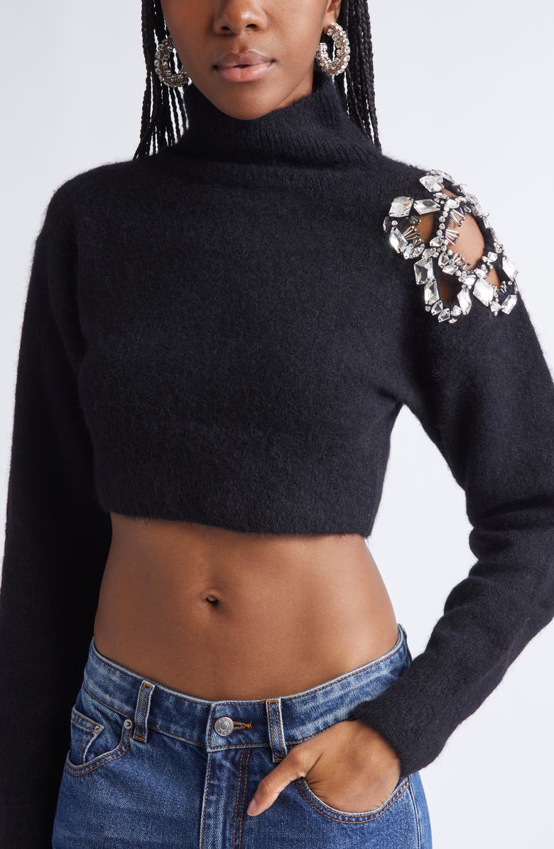 Area Small Crystal Hoop Earrings, Alternate, color, Silver