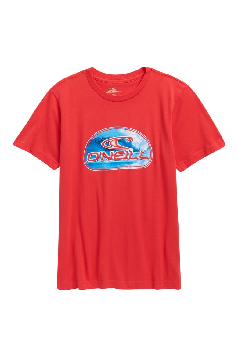 Reef Break Cotton Graphic T-Shirt, Main, color, LAVA RED
