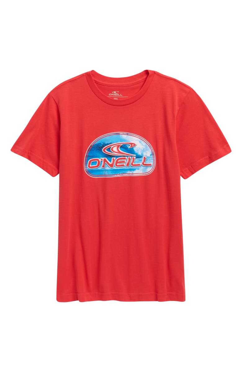 O'Neill Reef Break Cotton Graphic T-Shirt, Main, color, Lava Red
