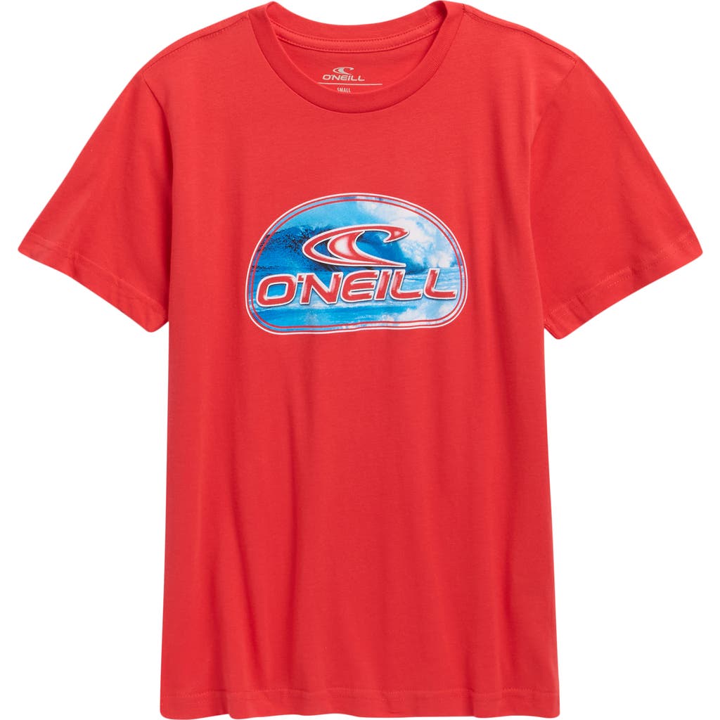 O'neill Kids' Reef Break Cotton Graphic T-shirt In Red