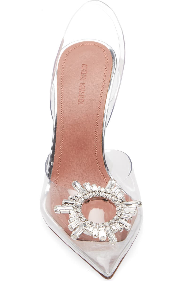 Amina Muaddi Begum Transparent Pointed Toe Slingback Pump, Alternate, color, Pvc Transparent