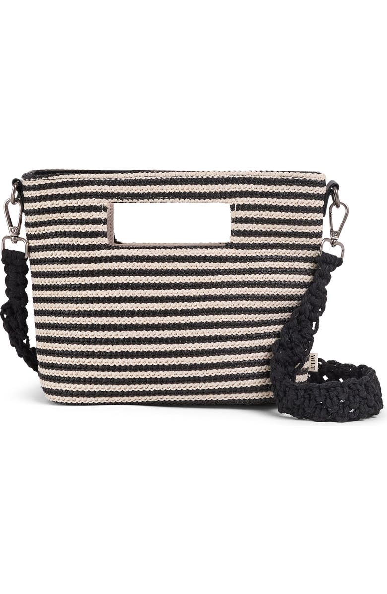 Wilt Palermo Mini Tote, Main, color, Black Bone Stripe