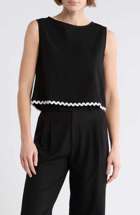 PATRIZIA LUCA Rickrack Trim Crop Tank