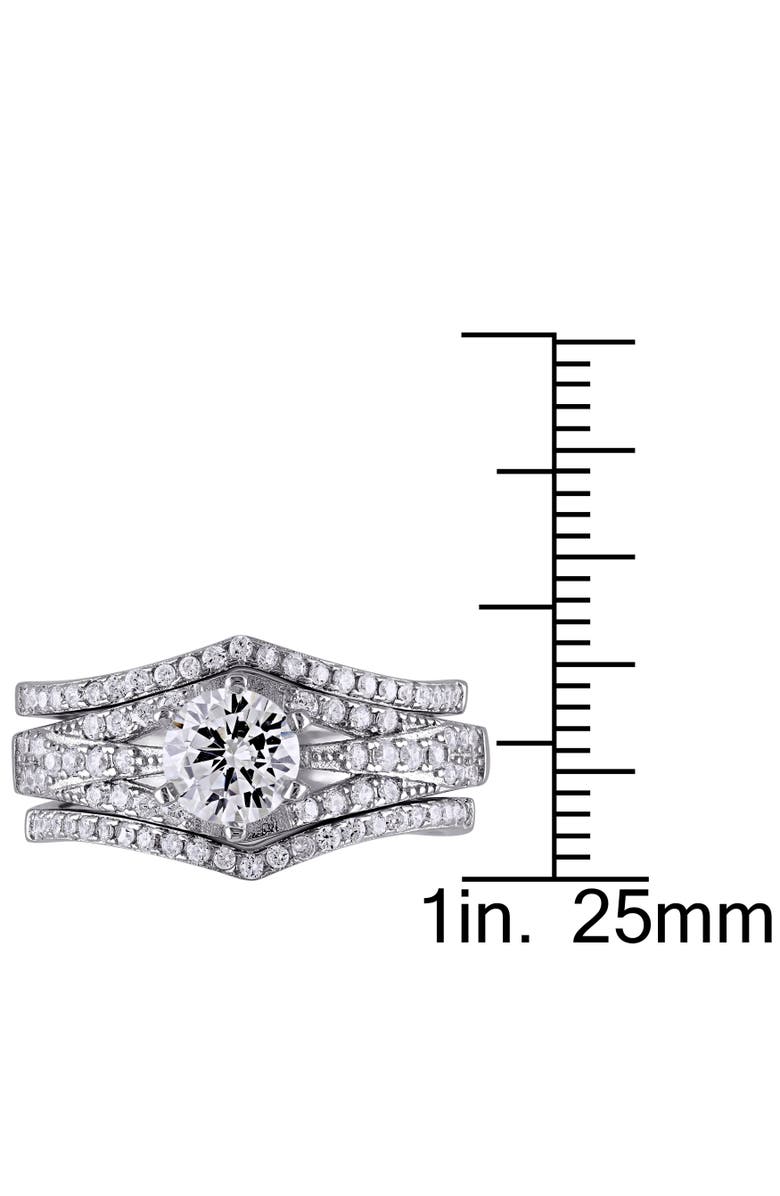 Julianna B. Cubic Zirconia Bridal Ring Set Sterling Silver, Alternate, color, Sterling Silver