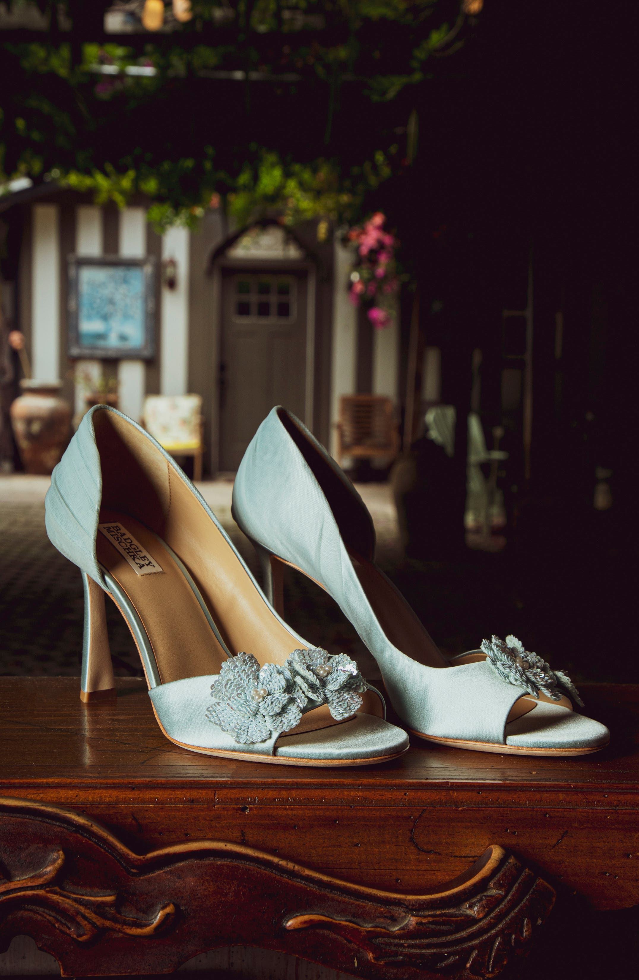 Yana Sequin Flower Sandal, Alternate, color, NUDE SATIN