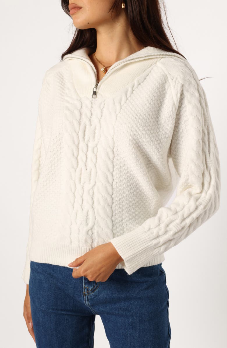 Petal & Pup Ebony Quarter Zip Pullover, Alternate, color, White