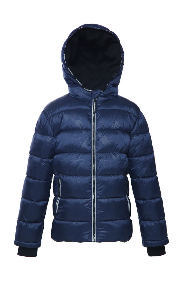 Kids' Heavyweight Fleece Lined Puffer Jacket, Alternate, color, Geo emboss