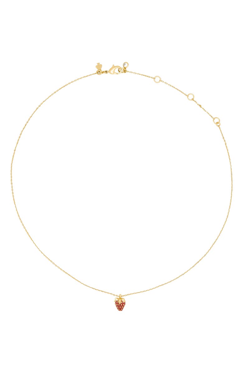 Kate Spade New York you make me berry happy pendant necklace, Alternate, color, Red.
