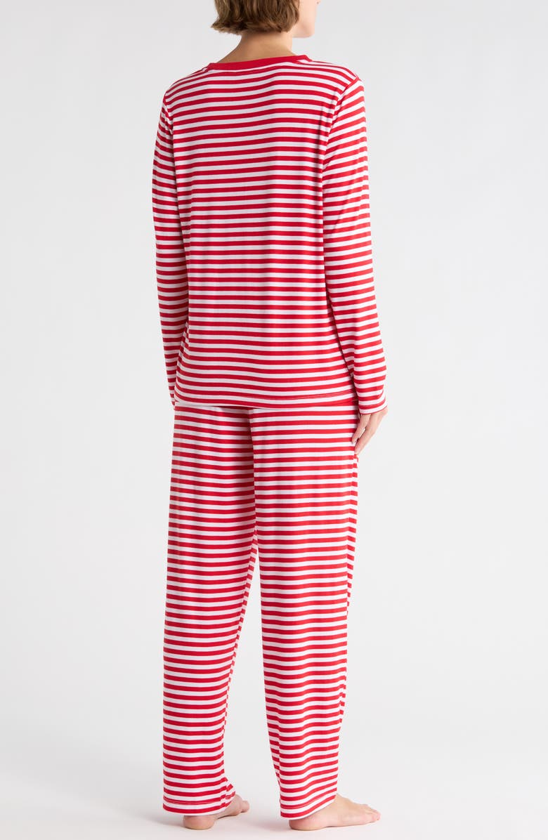 Pillow Talk Stripe Long Sleeve Pajamas, Alternate, color, Red Candy Cane Stripe