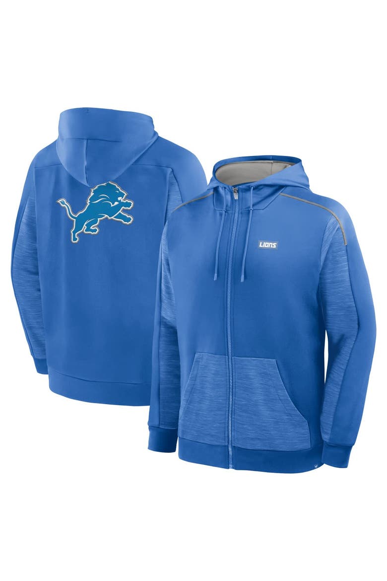 Men's Fanatics Blue Detroit Lions Checkdown Pass Full-Zip Hoodie, Main, color, Blue