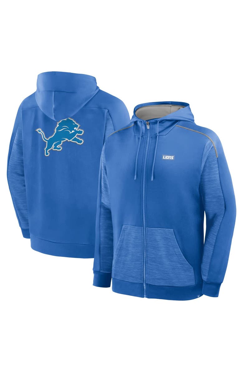 FANATICS Men's Fanatics Blue Detroit Lions Checkdown Pass Full-Zip Hoodie, Main, color, Blue