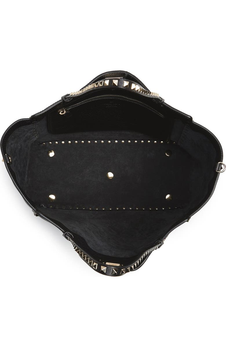 Valentino Garavani Rockstud Grained Calfskin Leather Tote, Alternate, color,