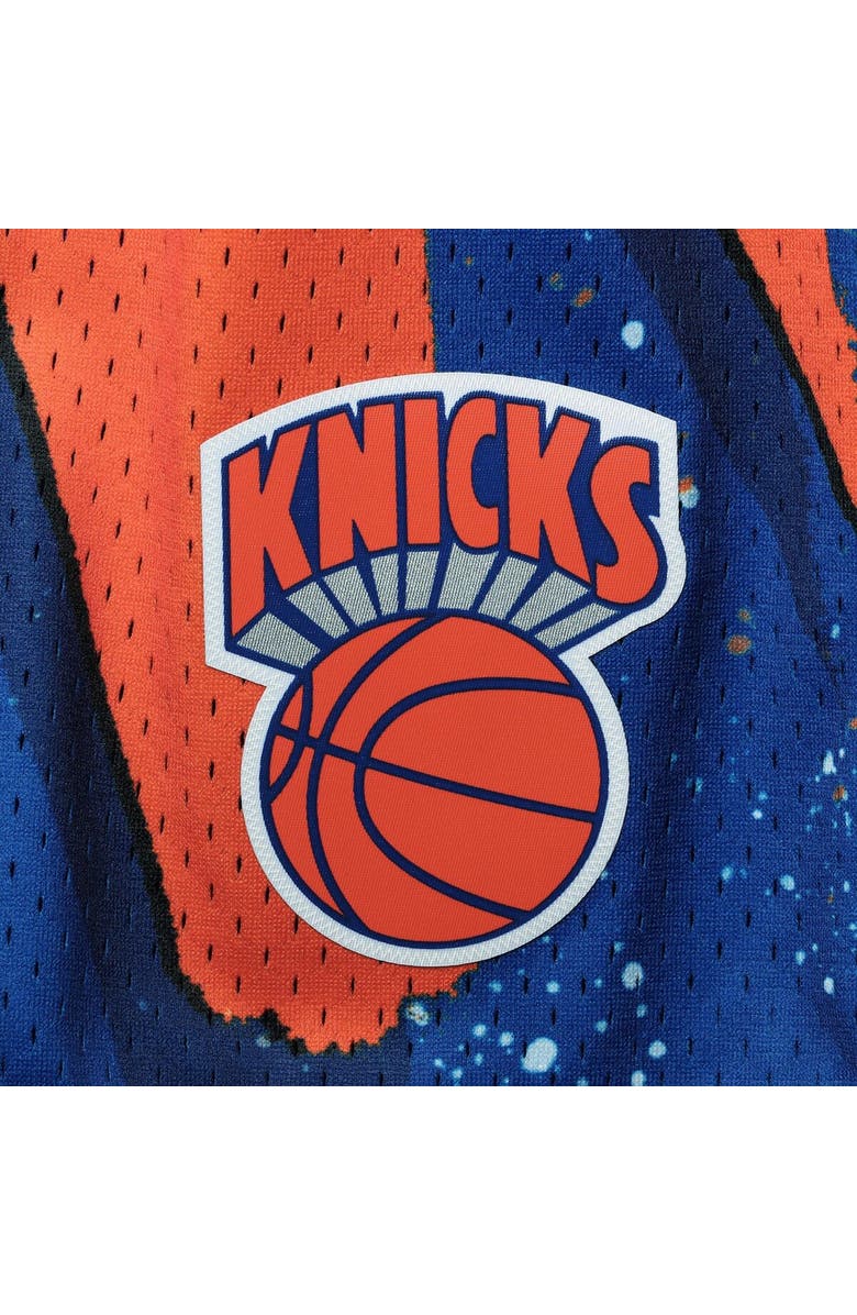 Mitchell & Ness Men's Mitchell & Ness Blue New York Knicks Hardwood Classics 1991 Hyper Hoops Swingman Shorts, Alternate, color,