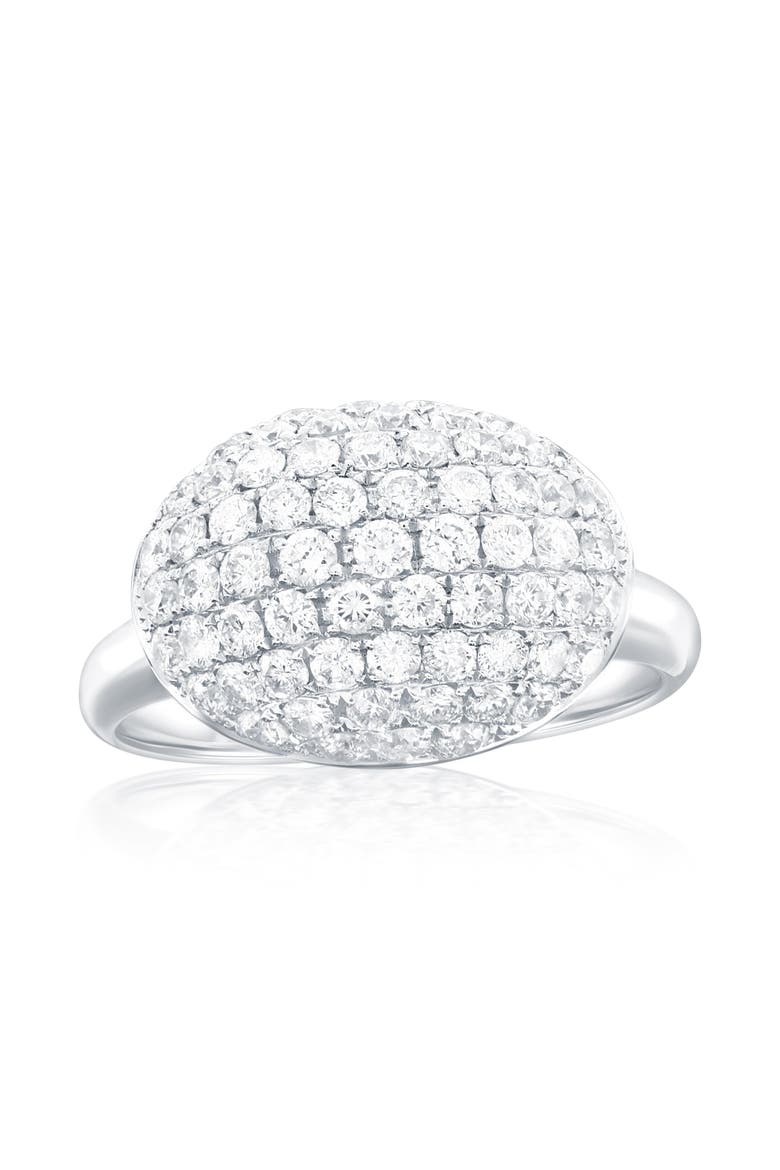 18K White Gold Diamond Puff Ring, Main, color, White Gold