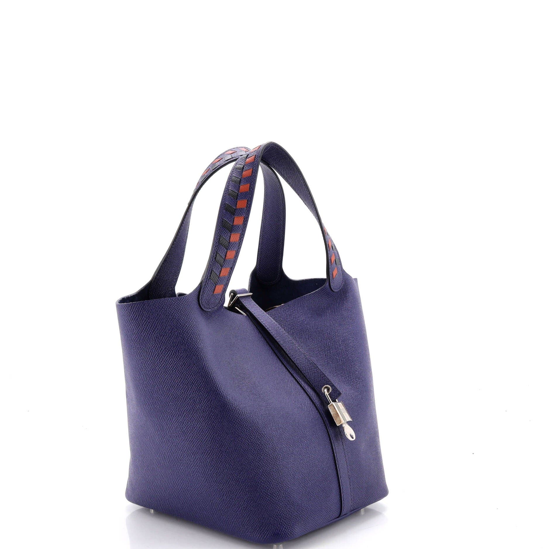 Picotin Lock Bag Tressage Epsom MM, Alternate, color, Blue