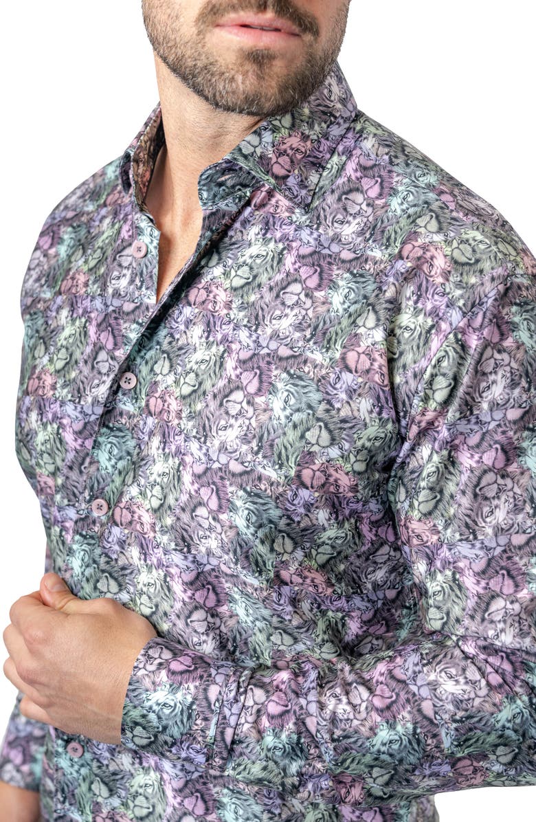 Maceoo Fibonacci Stretchlionmini Multi Performance Button-Up Shirt, Alternate, color, 