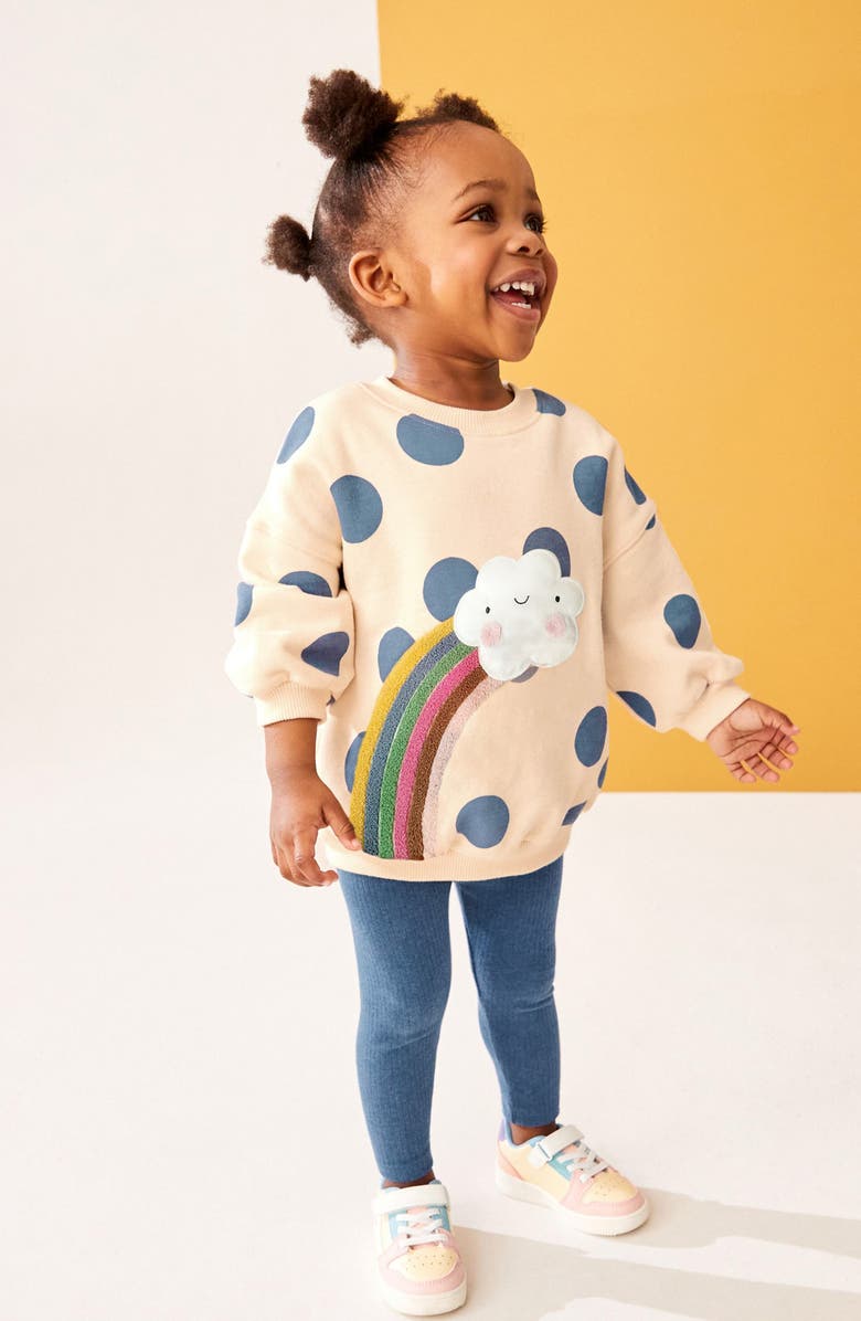 NEXT Kids' Spot Cloud Sweatshirt & Leggings Set, Alternate, color, 